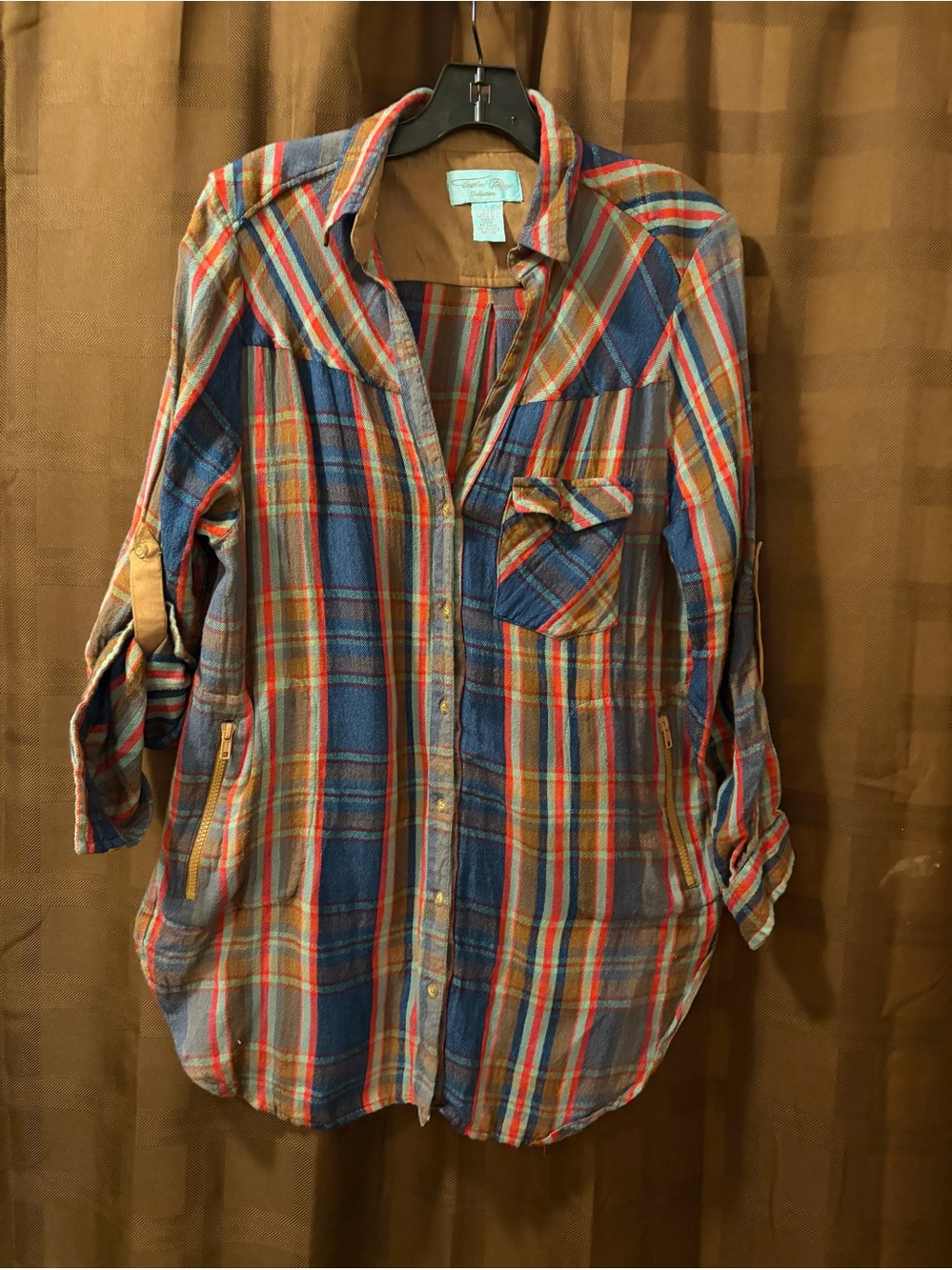 Tasha Polizzi Flannel Plaid Shirt size Large